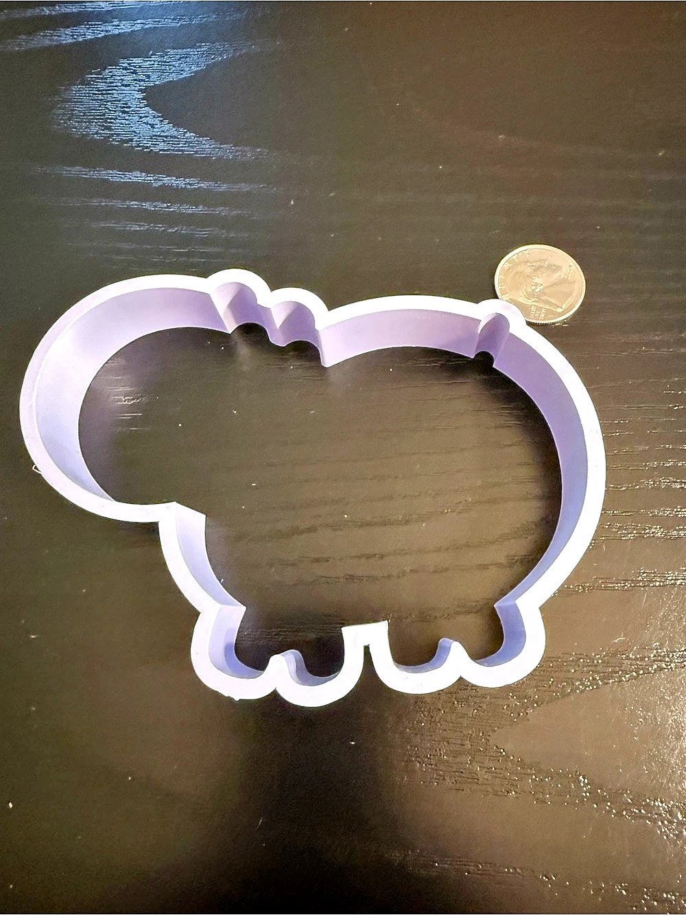 Purple Hippo-Shaped Cookie Cutter